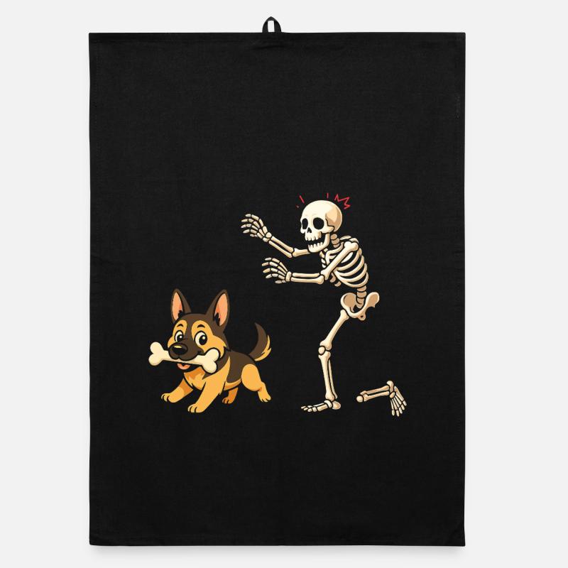 Deutsches Schäferhund-Skelett Organic Geschirrtuch