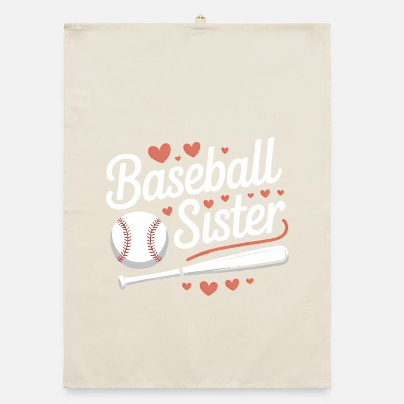 Baseball Saying Sister Funny Baseball Gift Organic dish towel