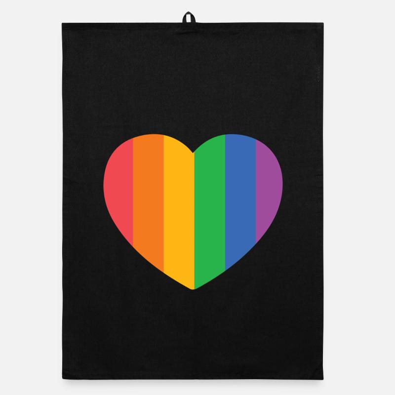 Heart with Pride Stripes Organic dish towel