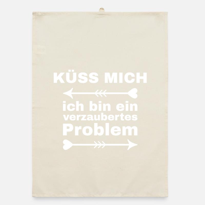 Küss mich ich bin ein verzaubertes Problem Organic Geschirrtuch