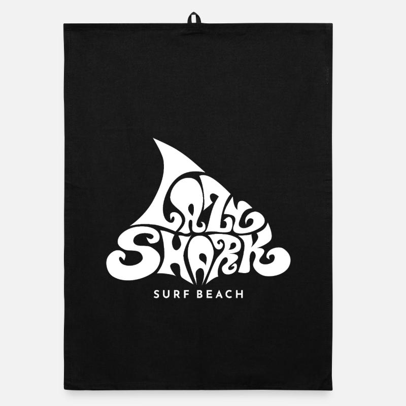 Hai Lazy Shark surf beach sixties Strand maritim Organic Geschirrtuch