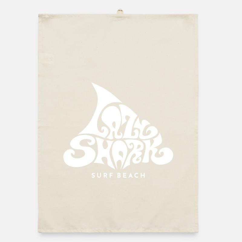 Hai Lazy Shark surf beach sixties Strand maritim Organic Geschirrtuch