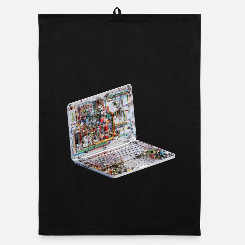 Transparente CAD-Schaltkreiskunst beim Laptop Organic Geschirrtuch