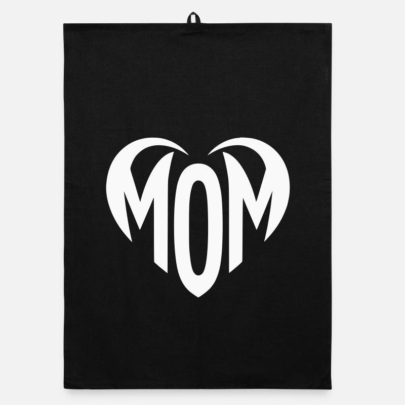Police de maman en forme de cœur pour mamans, mamans, mamans Torchon bio