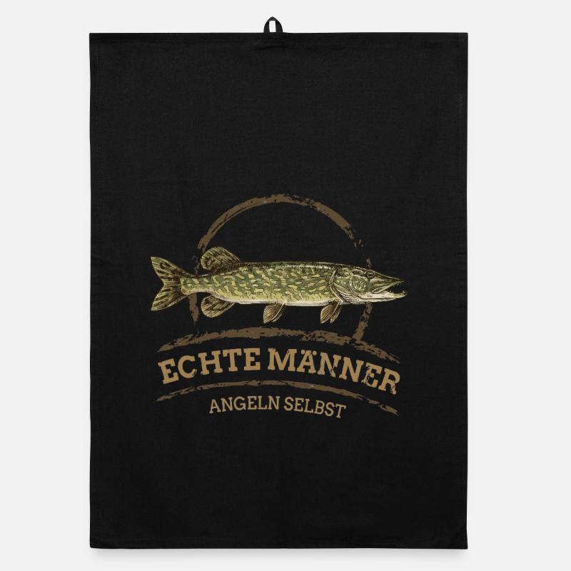Echte Männer – Angeln Hecht Organic Geschirrtuch
