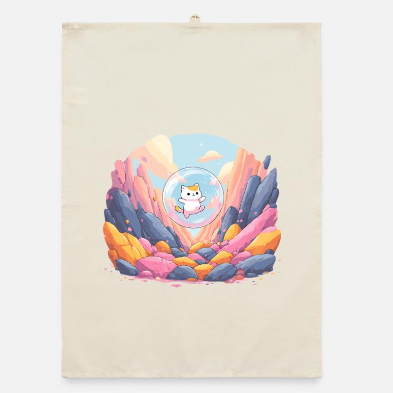 Boule de chat dans le canyon coloré Torchon bio