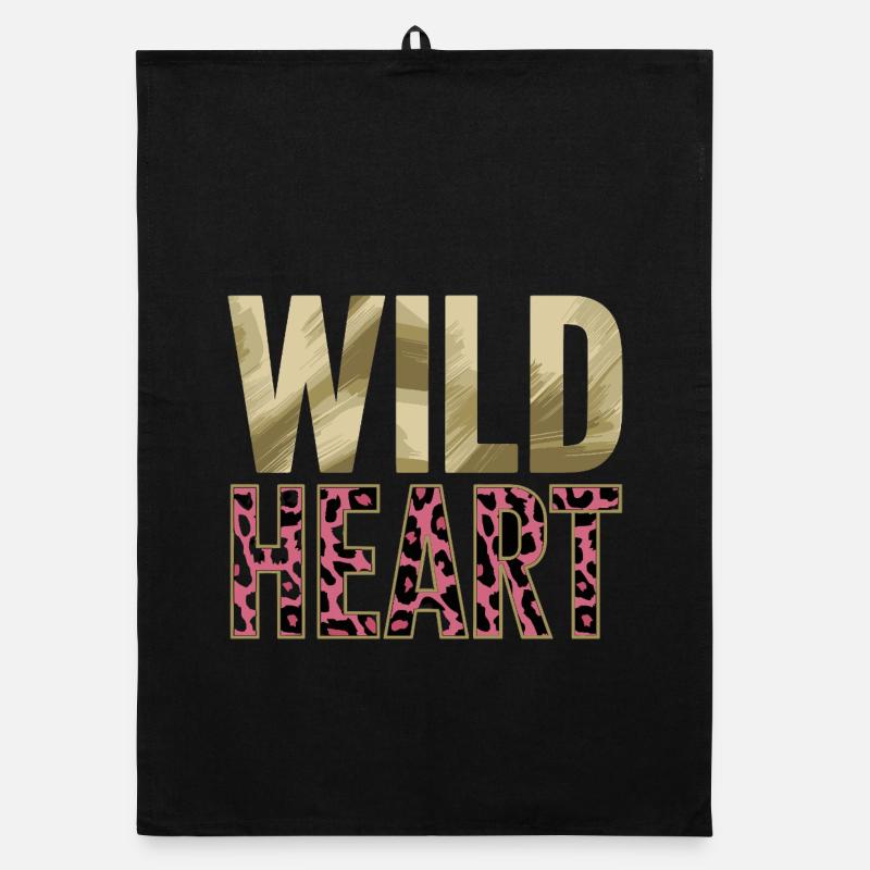 Wild Heart Leopard Pattern Boho Animal Print for Organic dish towel