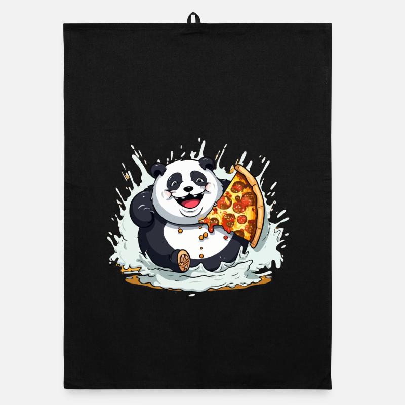 Panda Pizza Splash Cartoon Organic Geschirrtuch