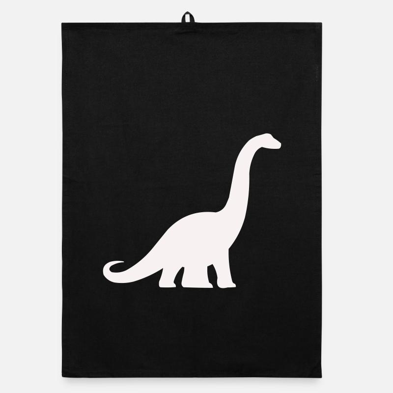 Long neck dino silhouette Organic dish towel