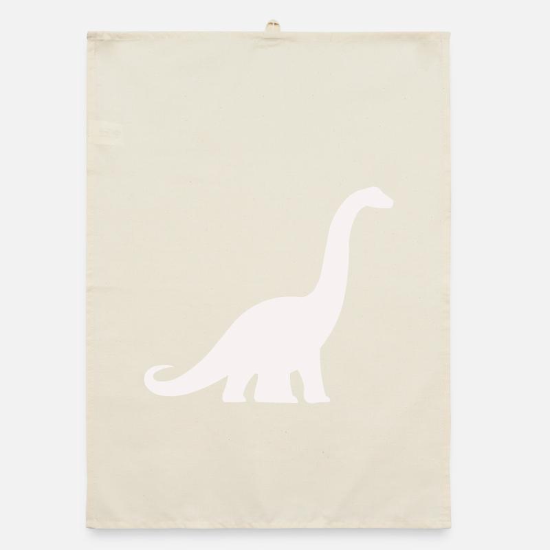 Silhouette de dinosaure à long cou Torchon bio