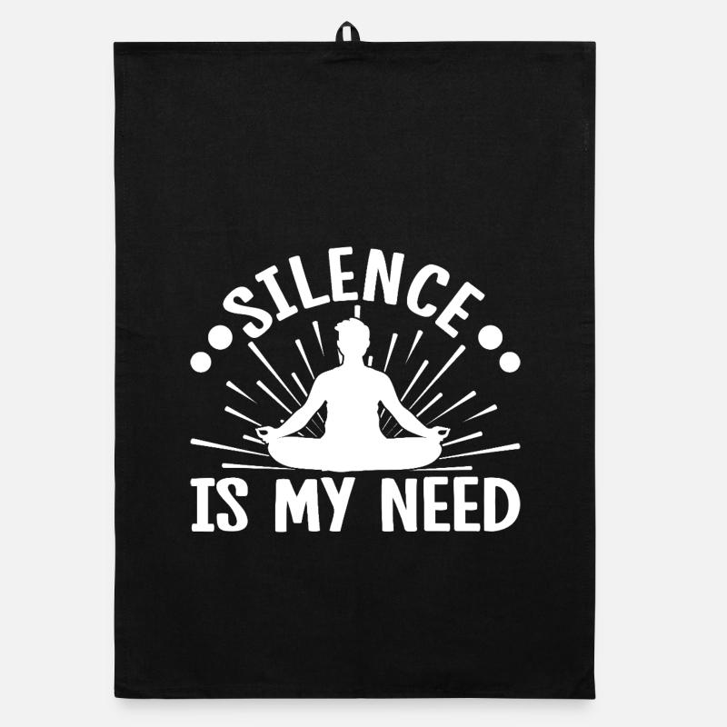 Pilates Enthusiasts Silence Is My Need Pilates Organic dish towel