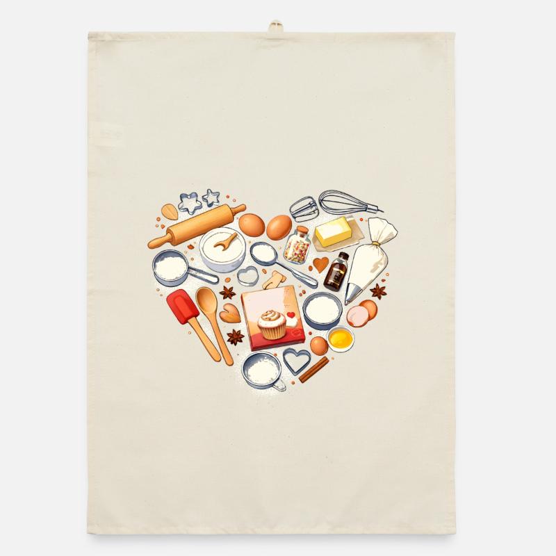 Baking Heart Shape Baking Utensils Hobby Baker Organic dish towel