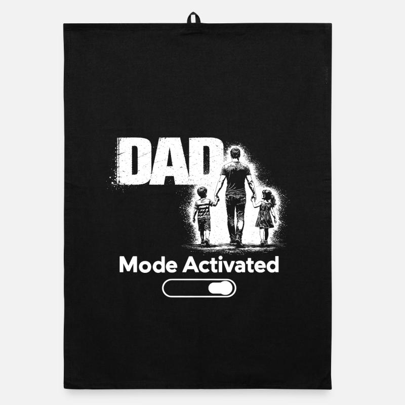 Dad Mode Always On Funny Gift Shirt Organic Geschirrtuch