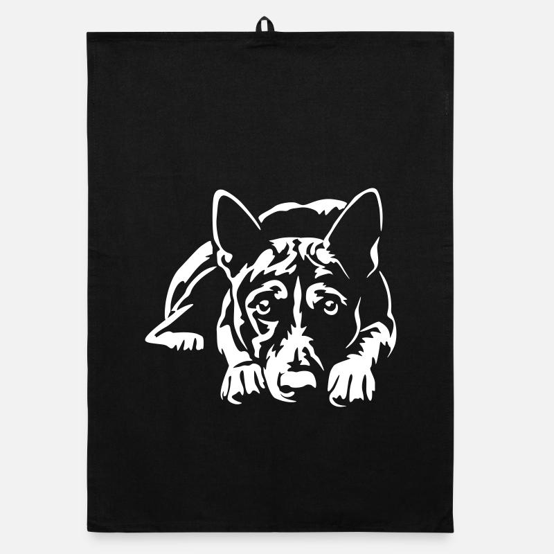 Basenji "Black Edition" Organic Geschirrtuch