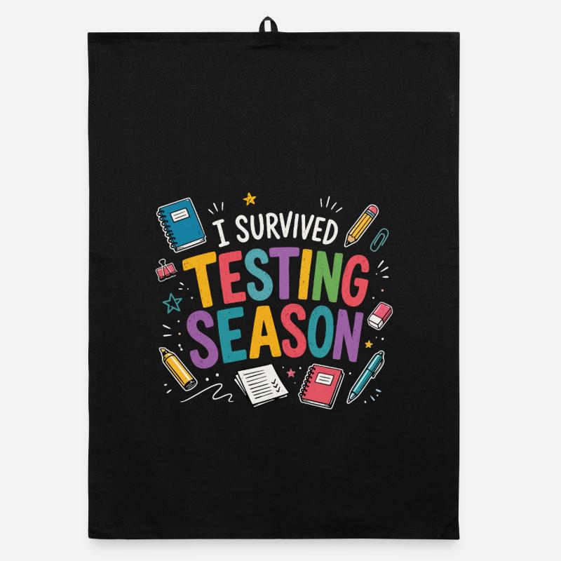 I survived the exam phase School Humor Organic dish towel