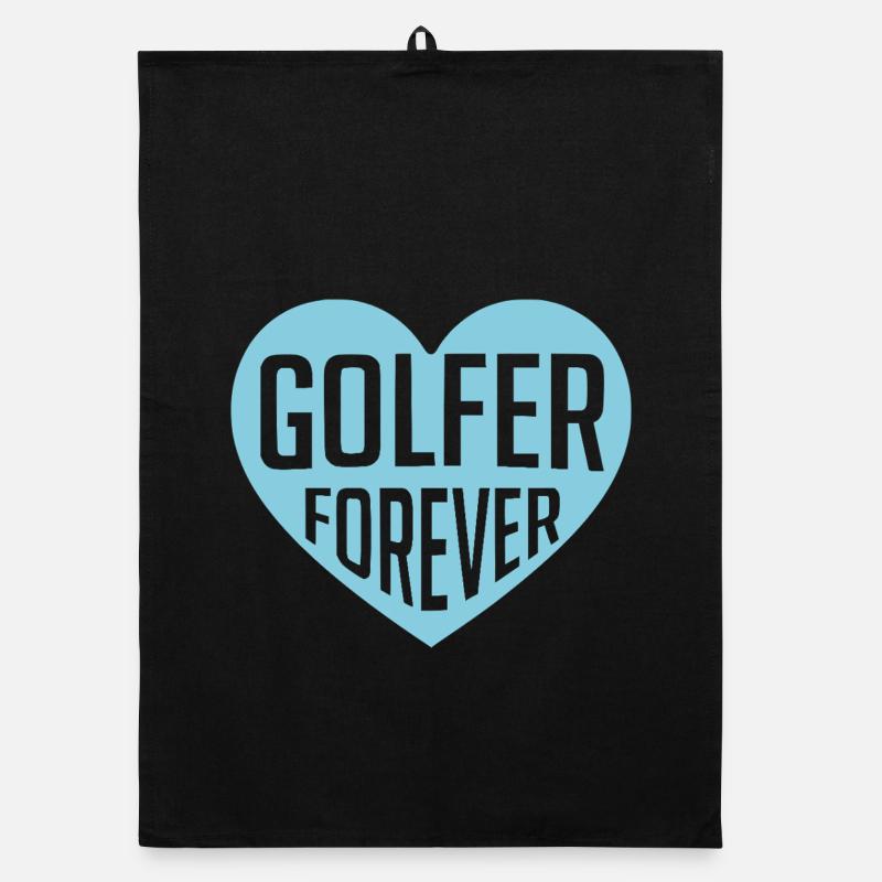 Golfer Forever Herzdesign Organic Geschirrtuch