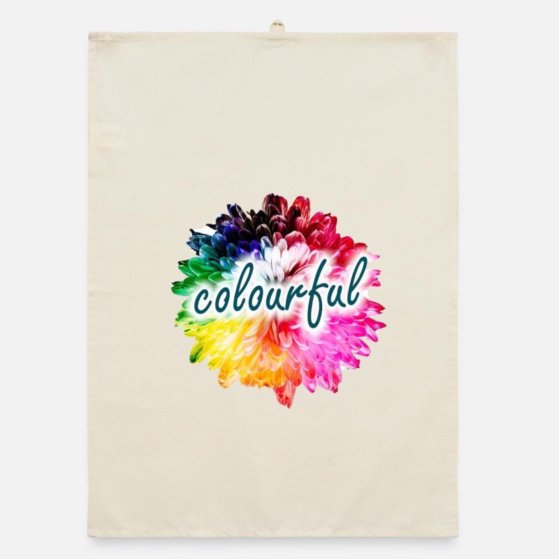 Explosion des couleurs des fleurs arc-en-ciel Torchon bio
