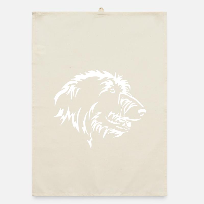 Irish Wolfhound Head "Black Edition" Organic dish towel