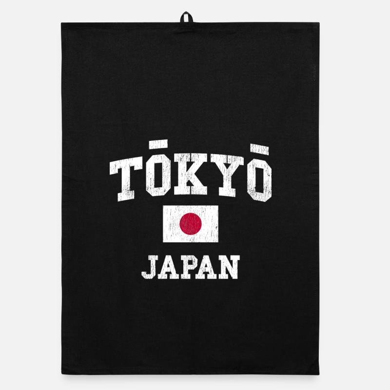 Tokyo Japan Retro Logo Organic dish towel