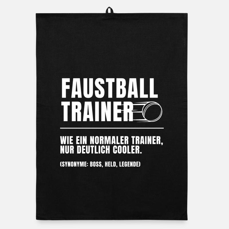 Faustball Trainer Definition - Organic Geschirrtuch - Schwarz