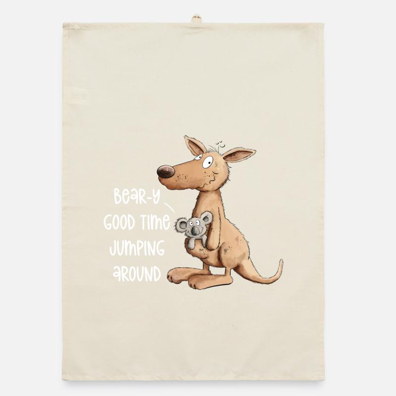 Drolliges Känguru Mit Koala Bär Good Time Organic Geschirrtuch