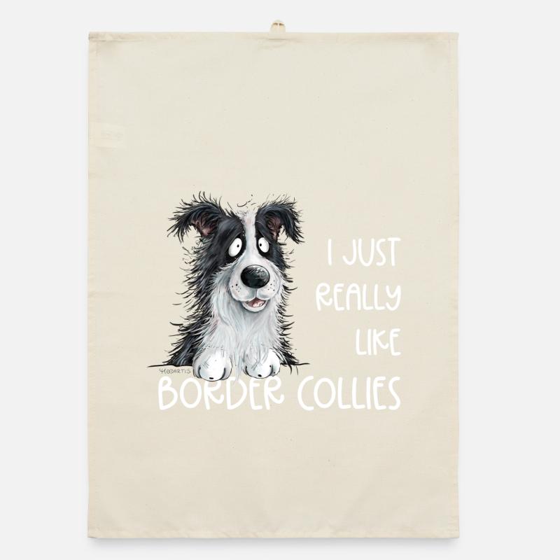 Drolliger Border Collie Hund Spruch Organic Geschirrtuch