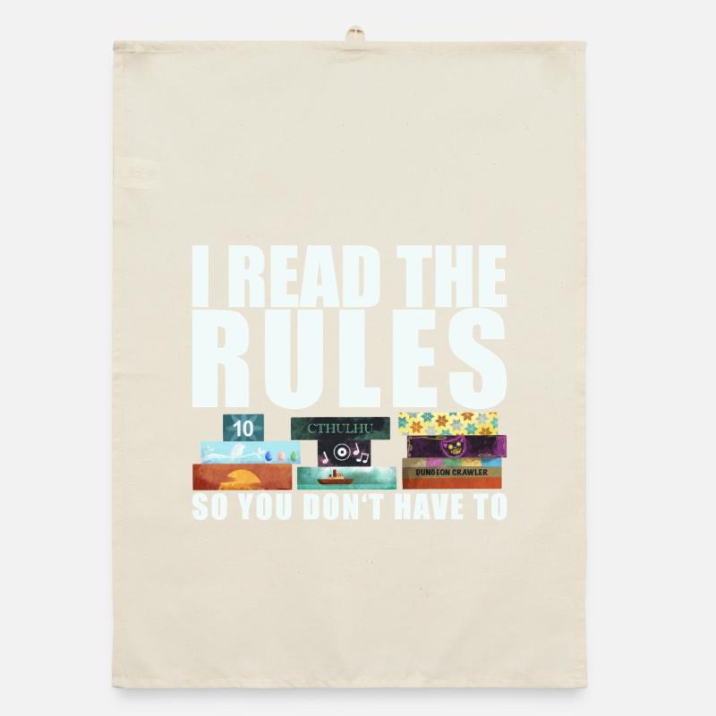 Board Games Funny Saying - Rules Read Organic dish towel