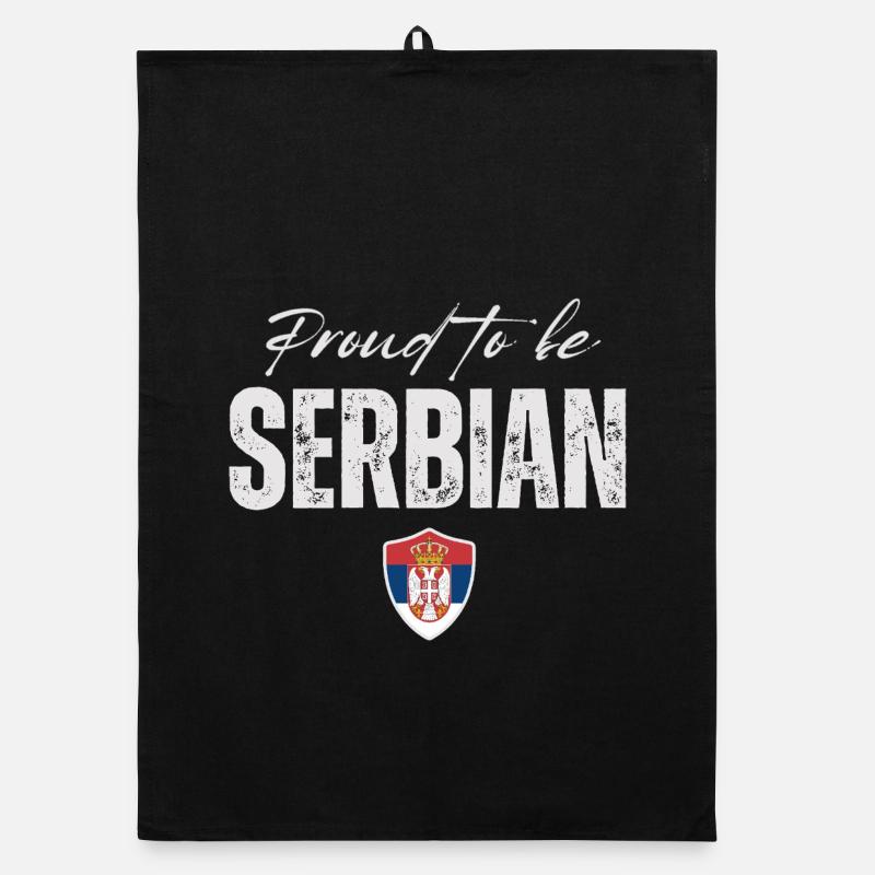 Serbe fier, fabriqué en Serbie Torchon bio