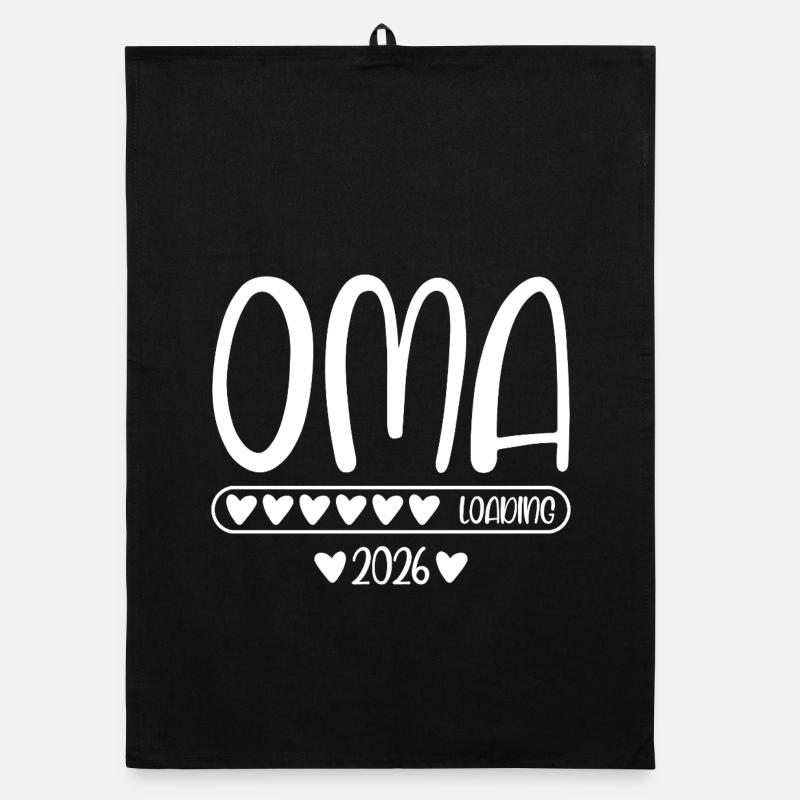 Oma 2026 loading - Organic Geschirrtuch - Schwarz