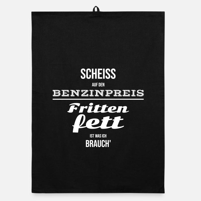 Ich brauch Frittenfett Design Geschenk Organic Geschirrtuch