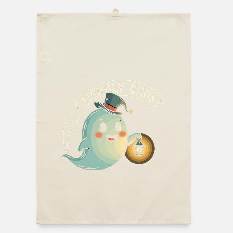 Friendly Ghost with Lantern Organic dish towel