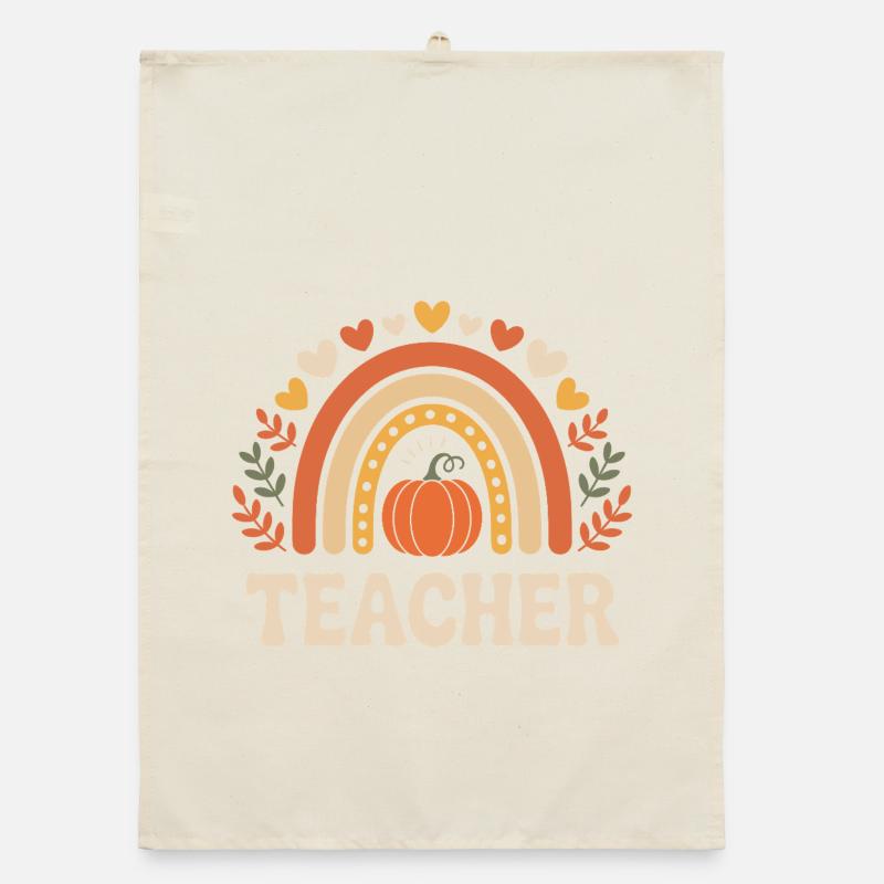 Citrouille automnale conception de l’enseignant Torchon bio