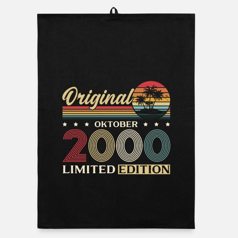 25th Birthday Original October Year 2000 Organic dish towel