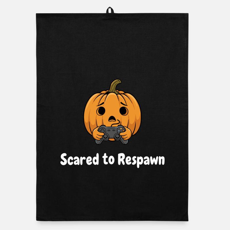 Kuerbis mit Controller Scared to Respawn Organic Geschirrtuch