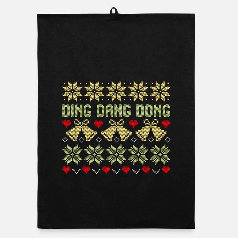 Clochette en flocon de neige à motif de pull de Noël moche Torchon bio