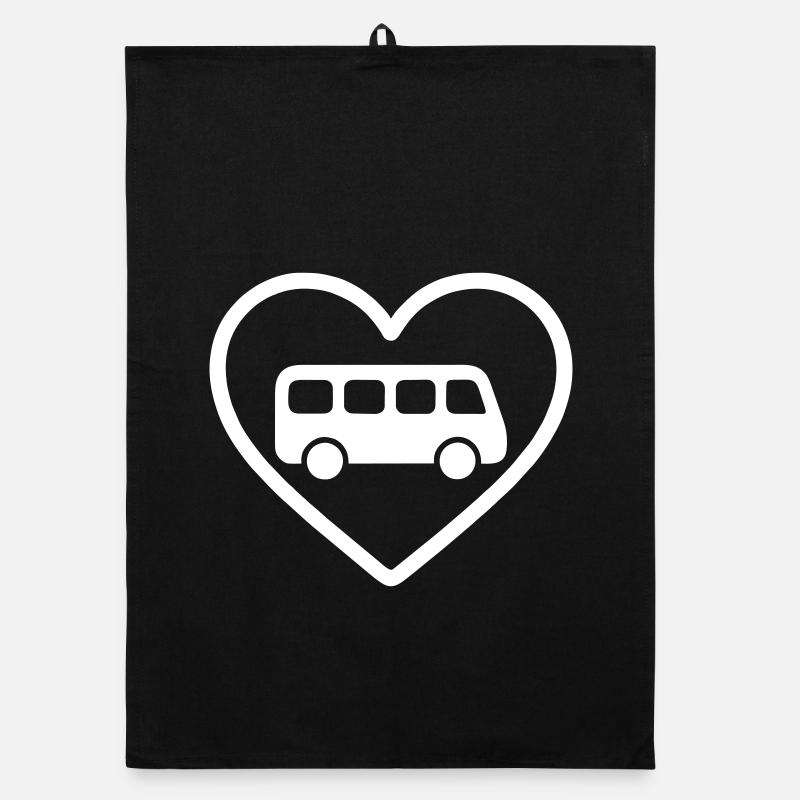 Heart Bus Driver Organic dish towel