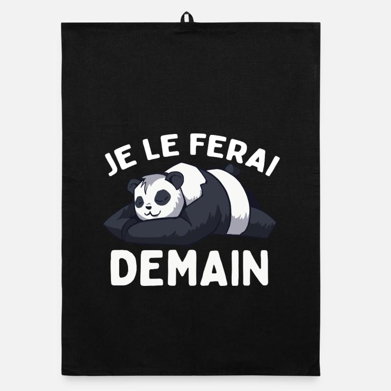 I'll Do It Tomorrow Lazy Panda Humor Organic dish towel