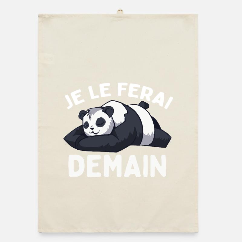 I'll Do It Tomorrow Lazy Panda Humor Organic dish towel