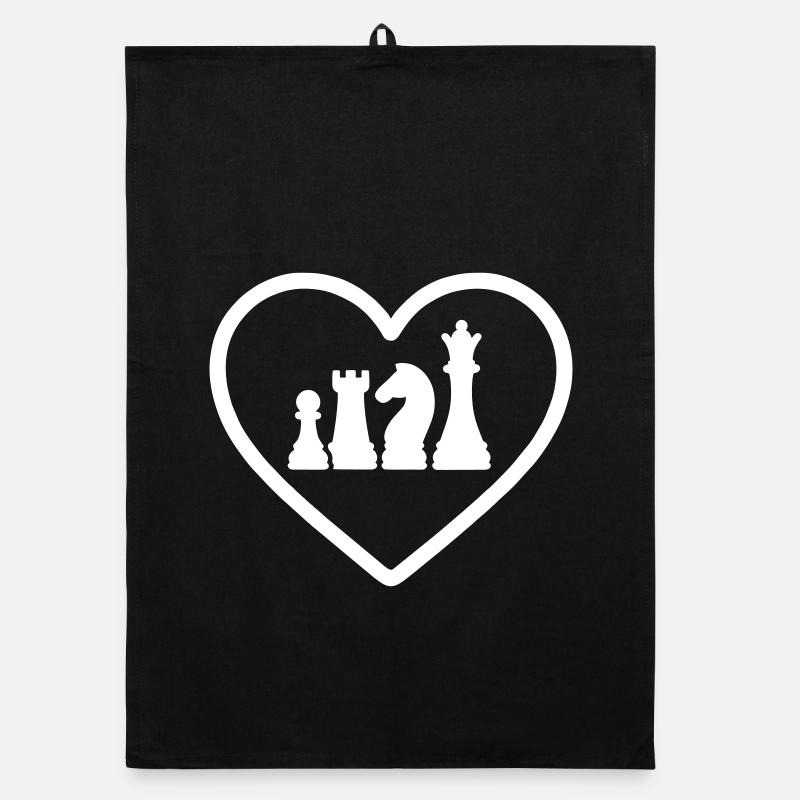 Heart Chess Pieces Organic dish towel