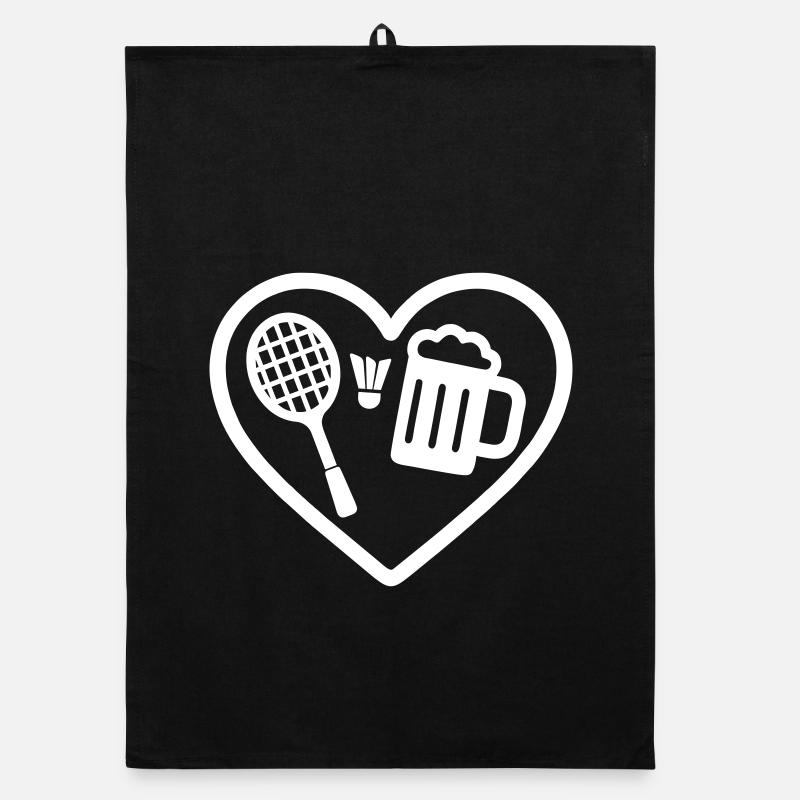 Heart Badminton Beer Organic Geschirrtuch
