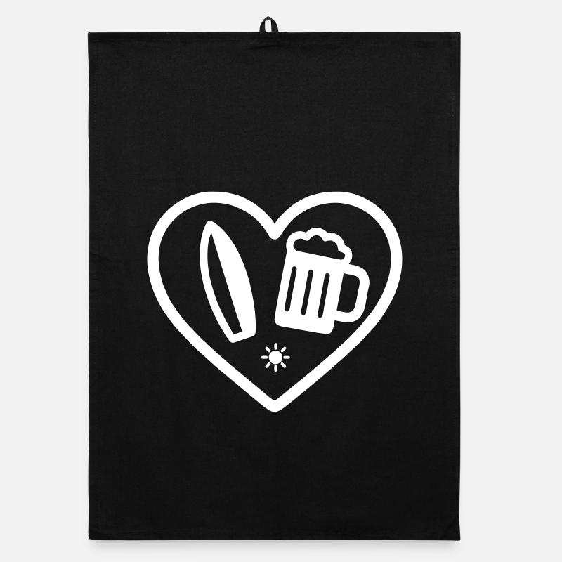 Heart Surf Bier Organic Geschirrtuch