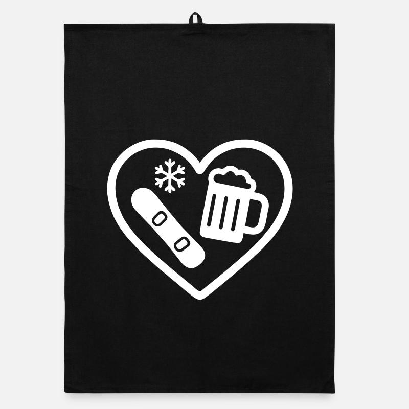 Bière de snowboard Heart Torchon bio