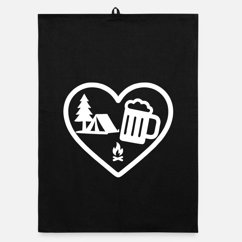 Heart Camping Bier Organic Geschirrtuch