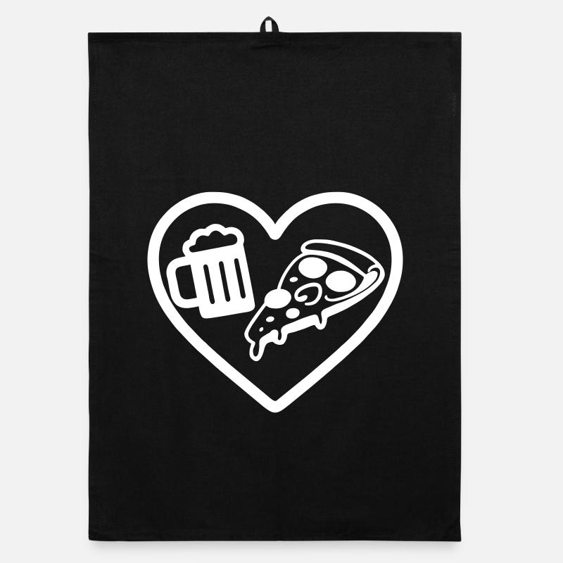 Heart Pizza Bier Organic Geschirrtuch