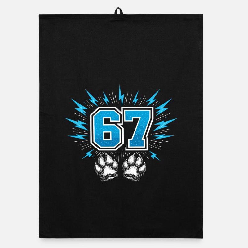 67 Six Seven Meme Drôle | Patte de Chien Torchon bio