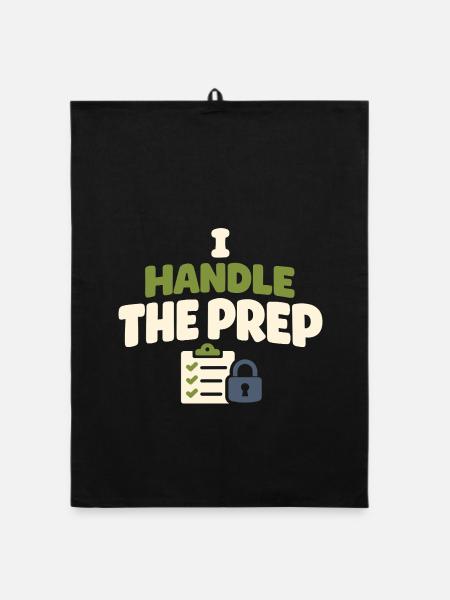 Family Provision Emergency Planner Prepper - Organic dish towel - black - Front