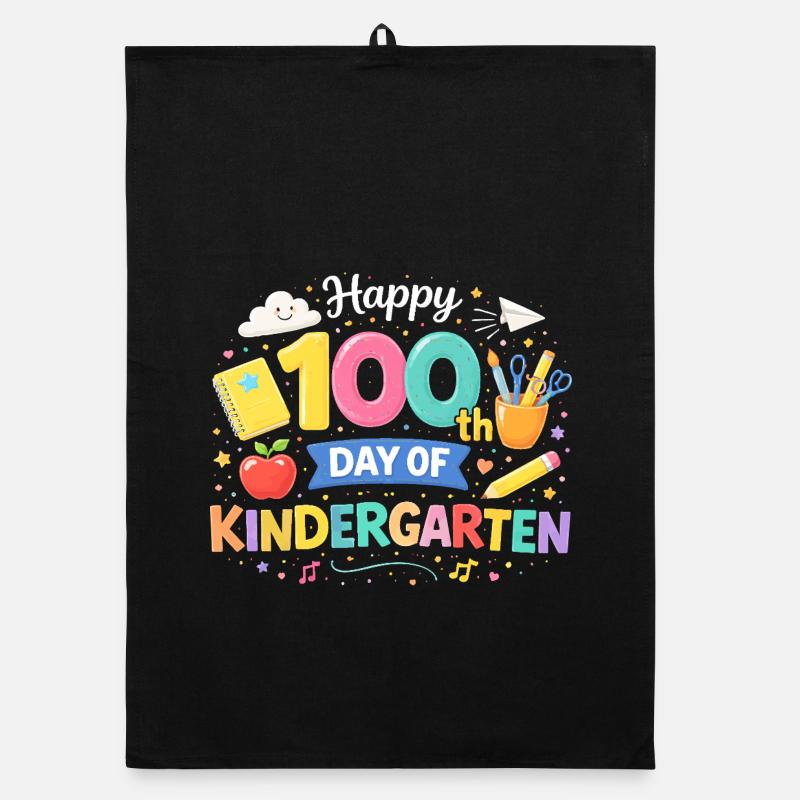 Day 100 Kindergarten Jubilation Organic dish towel