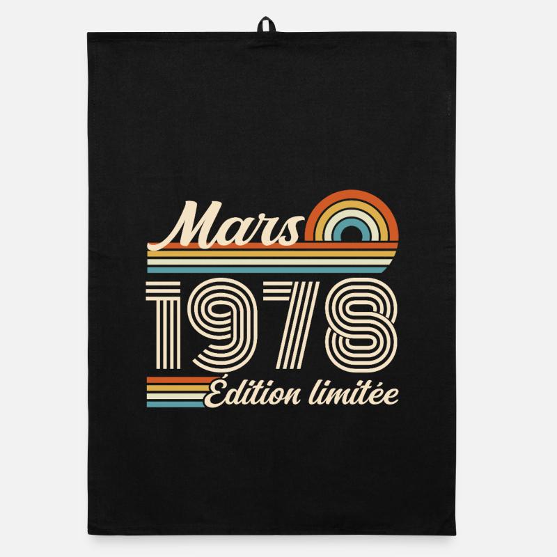 48e Cadeau d’anniversaire - Né en mars 1978 Torchon bio