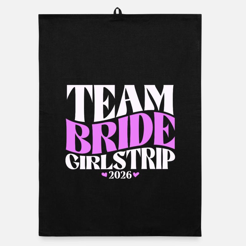  Team Bride Junggesellinnenabschied JGA 2026 Organic Geschirrtuch
