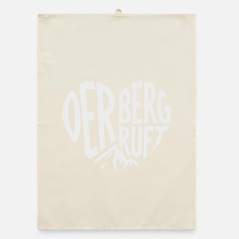 Der Berg ruft Herz Organic Geschirrtuch